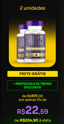 Opção de kit em oferta do suplemento GHMuscle Stravar para tratamento prolongado.