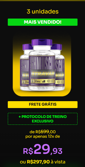 Combo de potes do suplemento GHMuscle Stravar com desconto exclusivo.